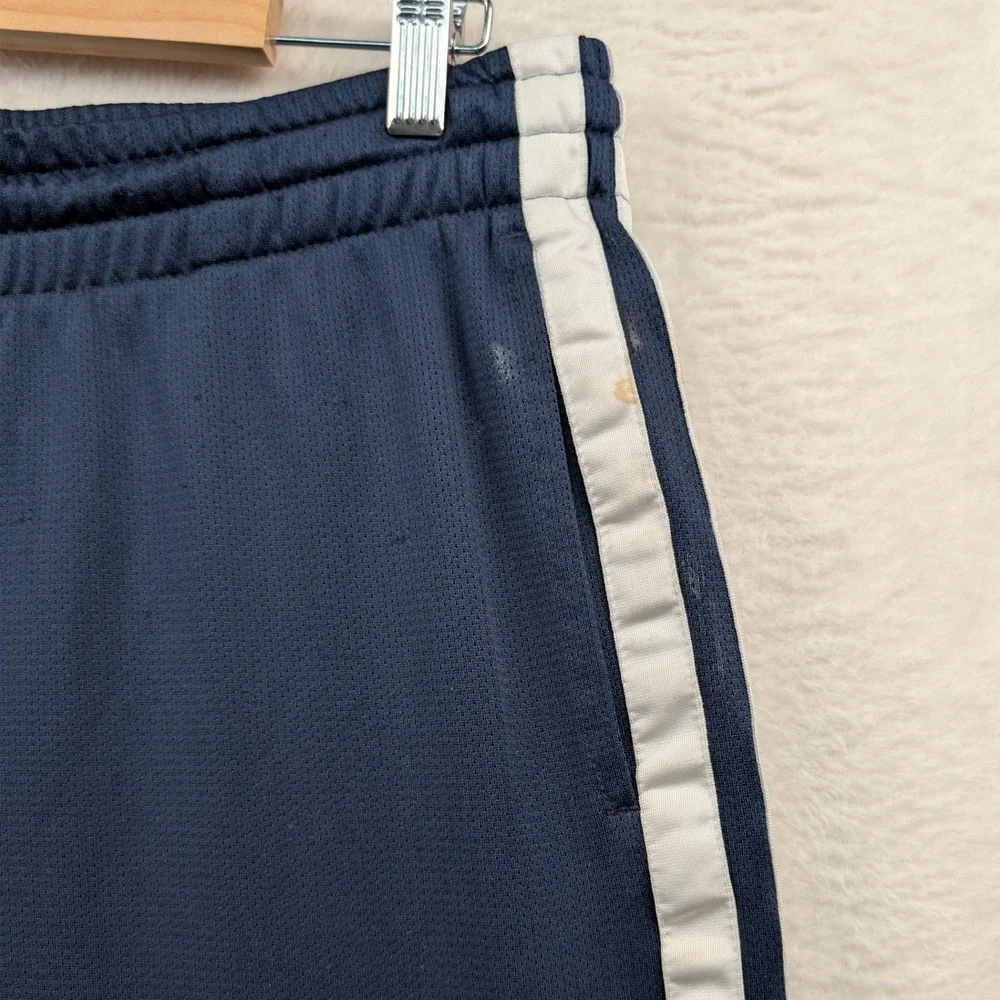 VTG Nike Track Pants Men L Navy Blue Side Stripe Mesh Relaxed Fit Athleisure Y2K